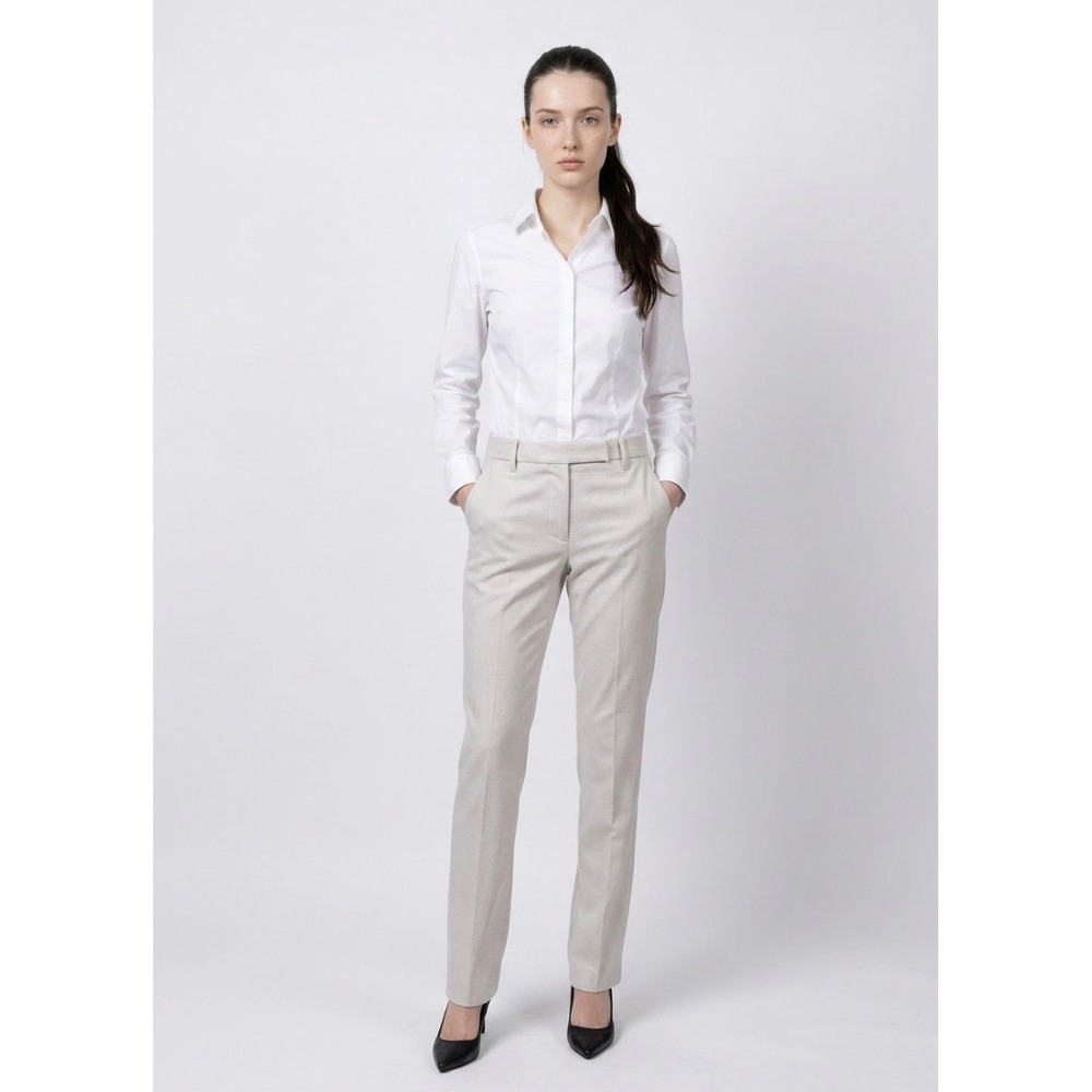 Gunex for Brunello Cucinelli Cream Stretch Trousers Made in Italy Womens 8